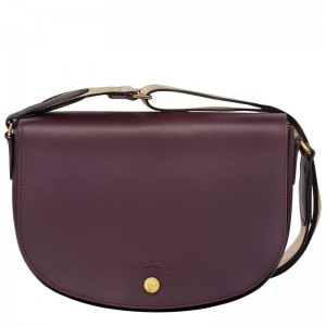 Women Longchamp Épure M Crossbody Bag Dark Purple | Ireland-973KNMYHR