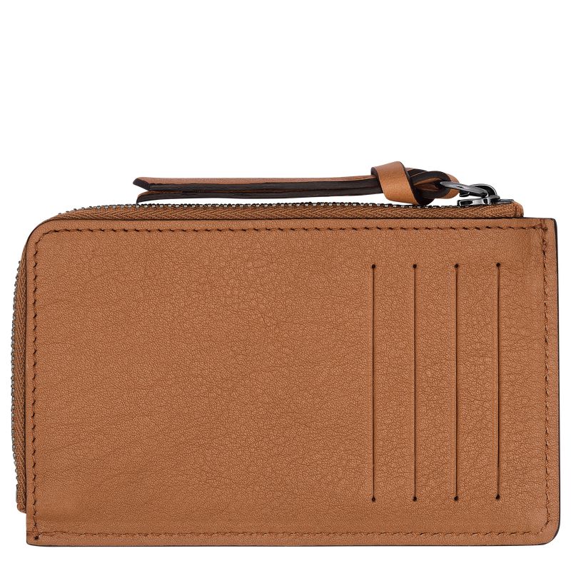 Men Longchamp 3D Card Holder Beige | Ireland-361CNYROW