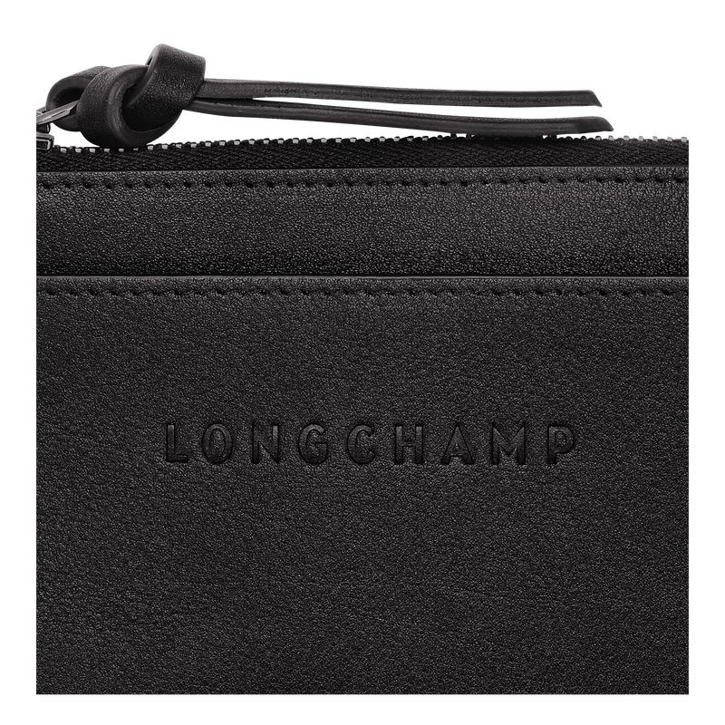 Men Longchamp 3D Card Holder Black | Ireland-230YTFWEV