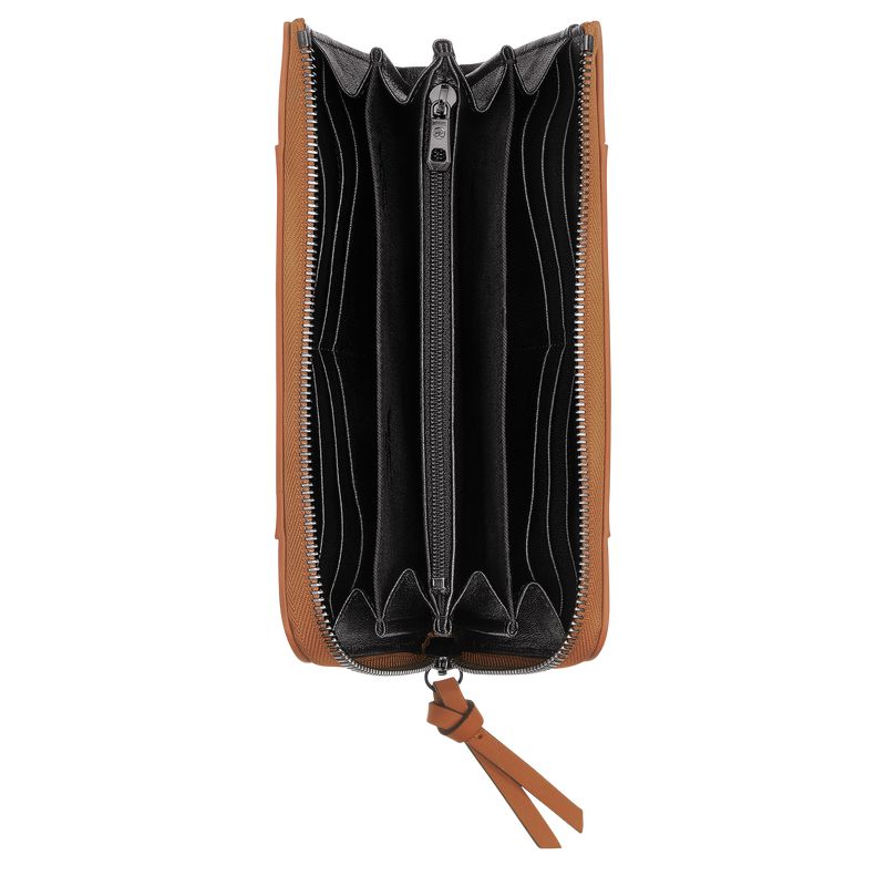 Men Longchamp 3D Zip Around Wallet Beige | Ireland-651JOZXAQ