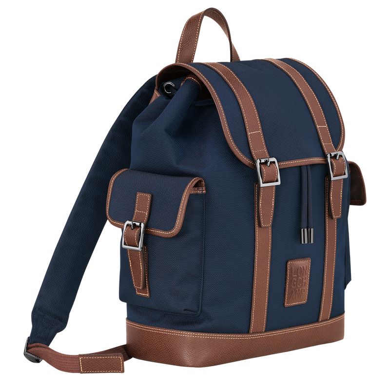 Men Longchamp Boxford Backpack Blue | Ireland-346ZHYKSA