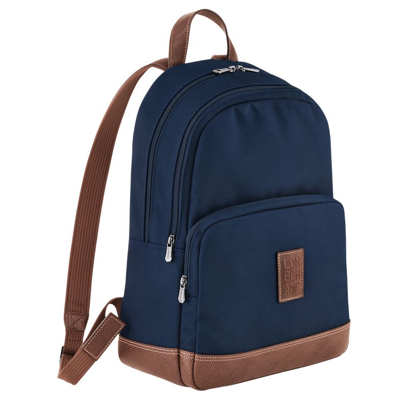 Men Longchamp Boxford Backpack Blue | Ireland-258VONESK