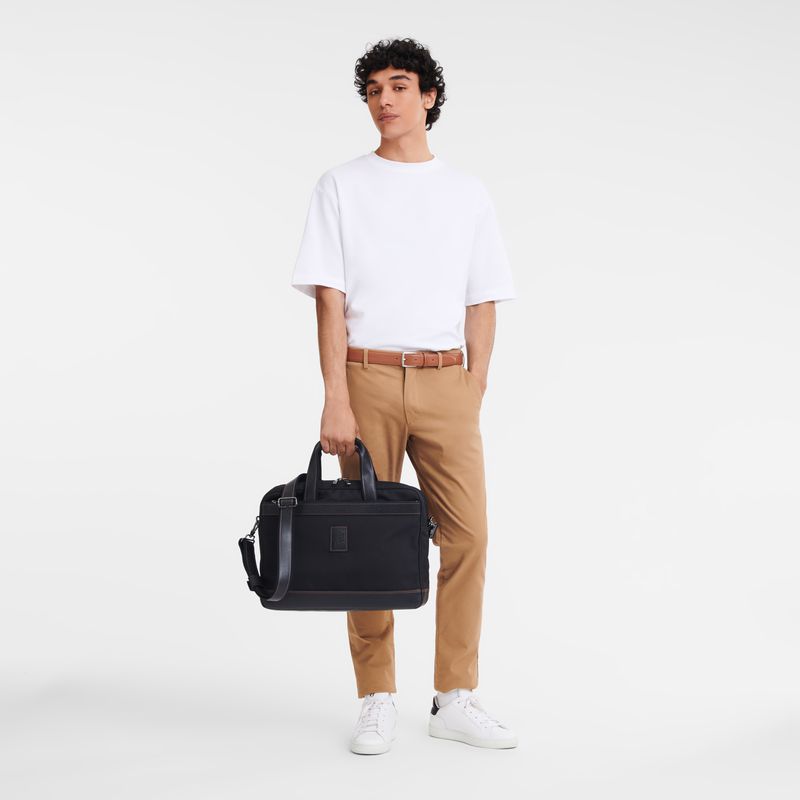 Men Longchamp Boxford L Briefcase Black | Ireland-247IOMUVR