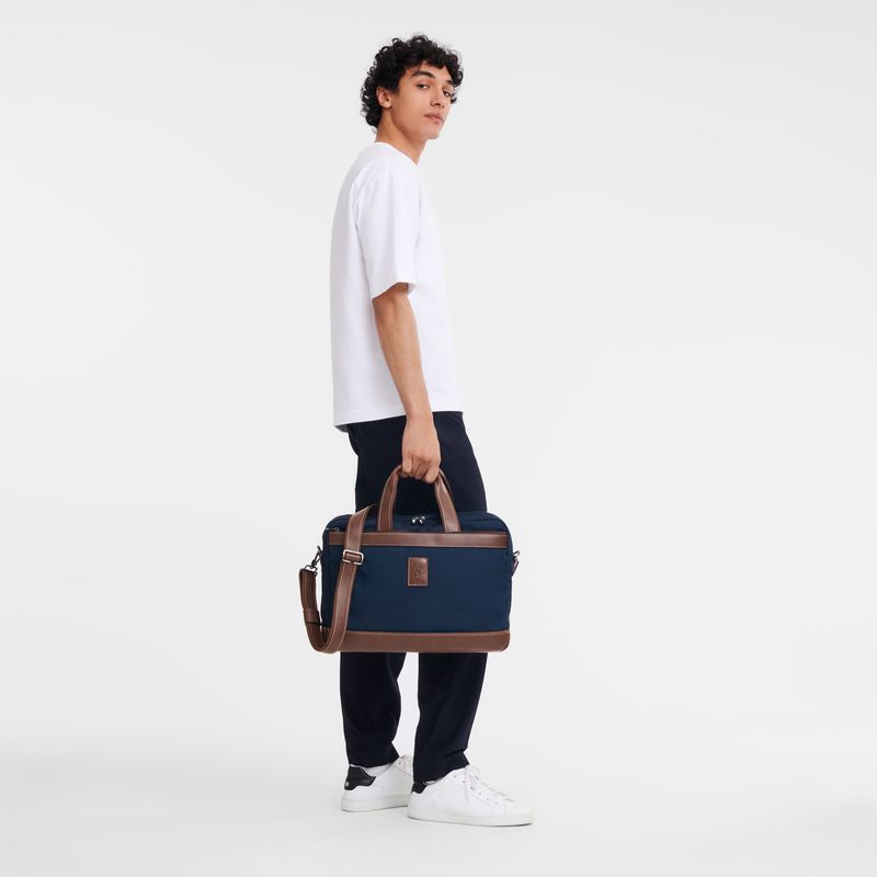 Men Longchamp Boxford L Briefcase Blue | Ireland-092CALHNT