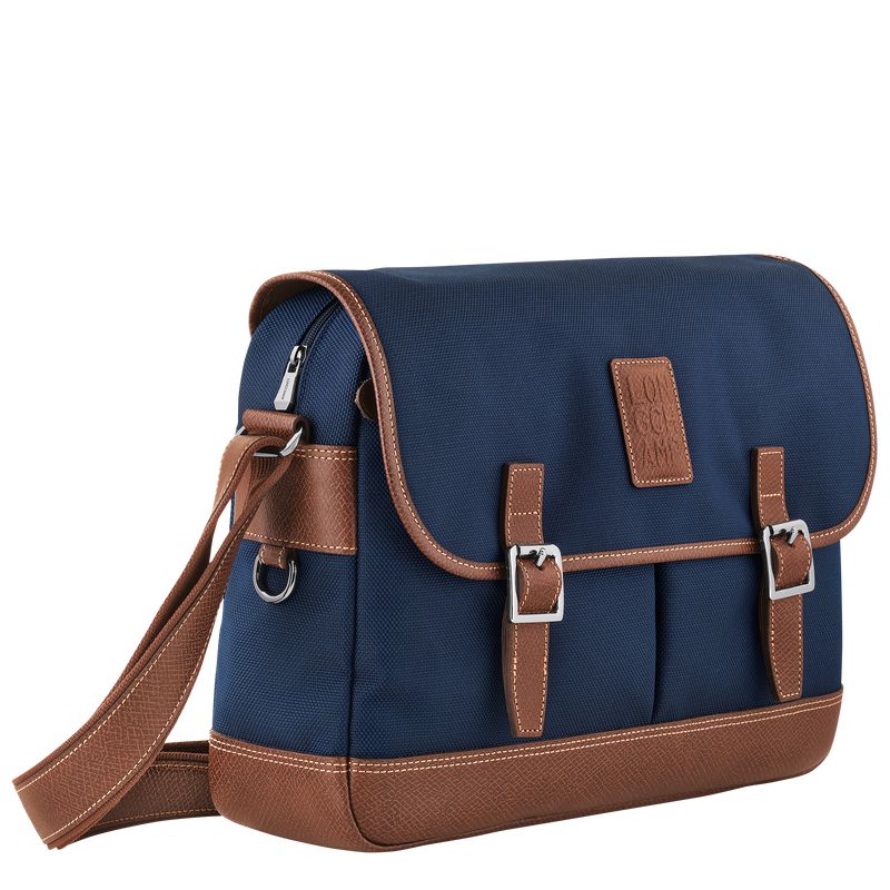 Men Longchamp Boxford L Crossbody Bag Blue | Ireland-197THKNEV