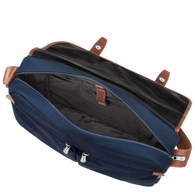 Men Longchamp Boxford L Crossbody Bag Blue | Ireland-197THKNEV
