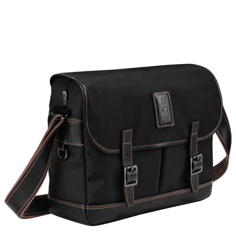 Men Longchamp Boxford L Crossbody Bag Black | Ireland-410RIUVMJ