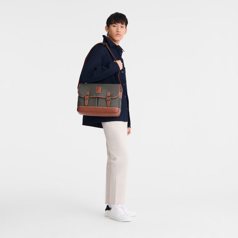 Men Longchamp Boxford L Crossbody Bag Brown | Ireland-278DUFLHV