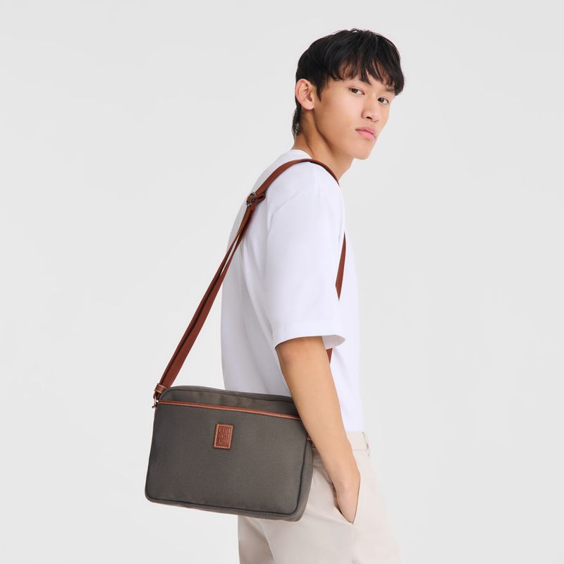 Men Longchamp Boxford M Camera Crossbody Bag Brown | Ireland-932KSGDUP