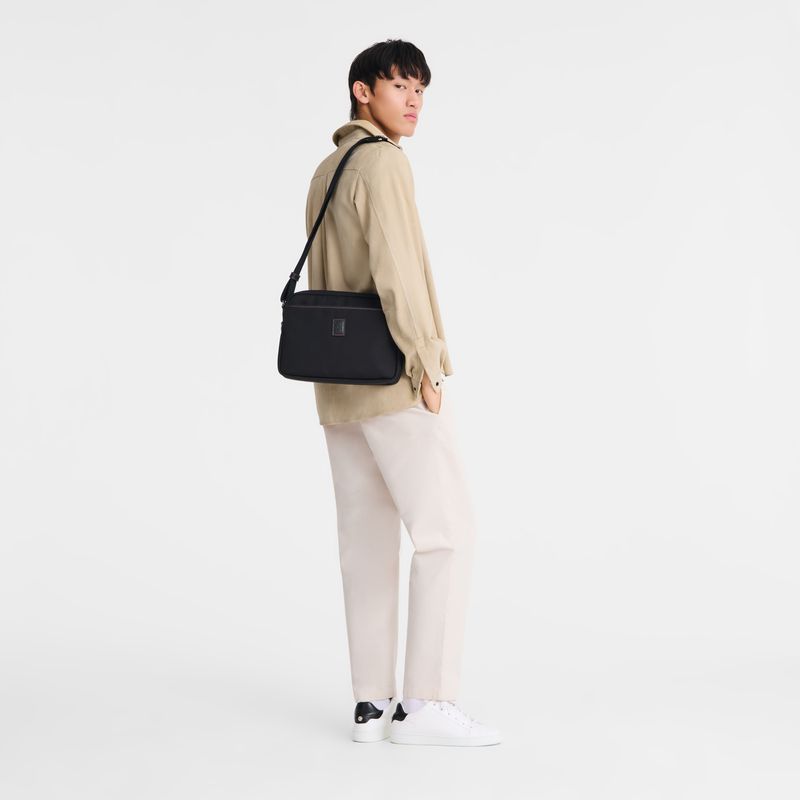 Men Longchamp Boxford M Camera Crossbody Bag Black | Ireland-031MQUSGO