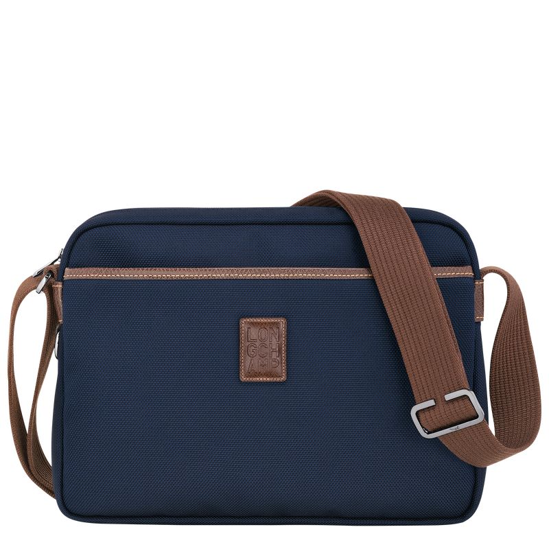 Men Longchamp Boxford M Camera Crossbody Bag Blue | Ireland-679HUNCSJ