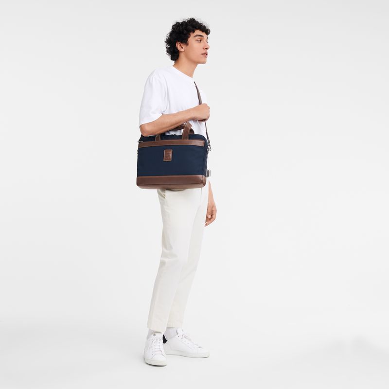 Men Longchamp Boxford S Briefcase Blue | Ireland-823GFJLIV