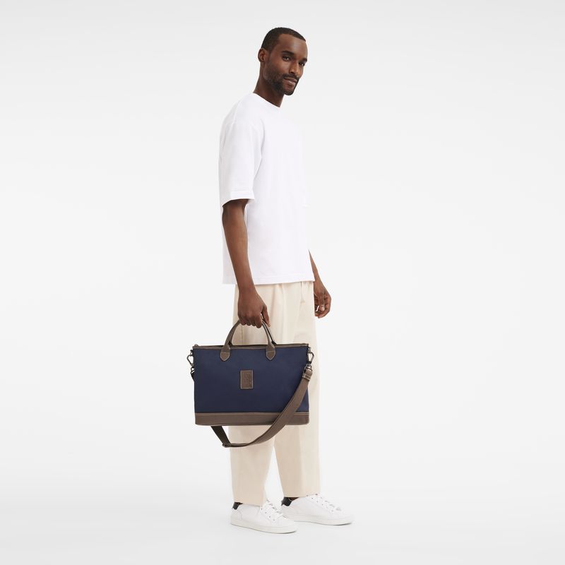 Men Longchamp Boxford S Briefcase Blue | Ireland-847KCYLRE