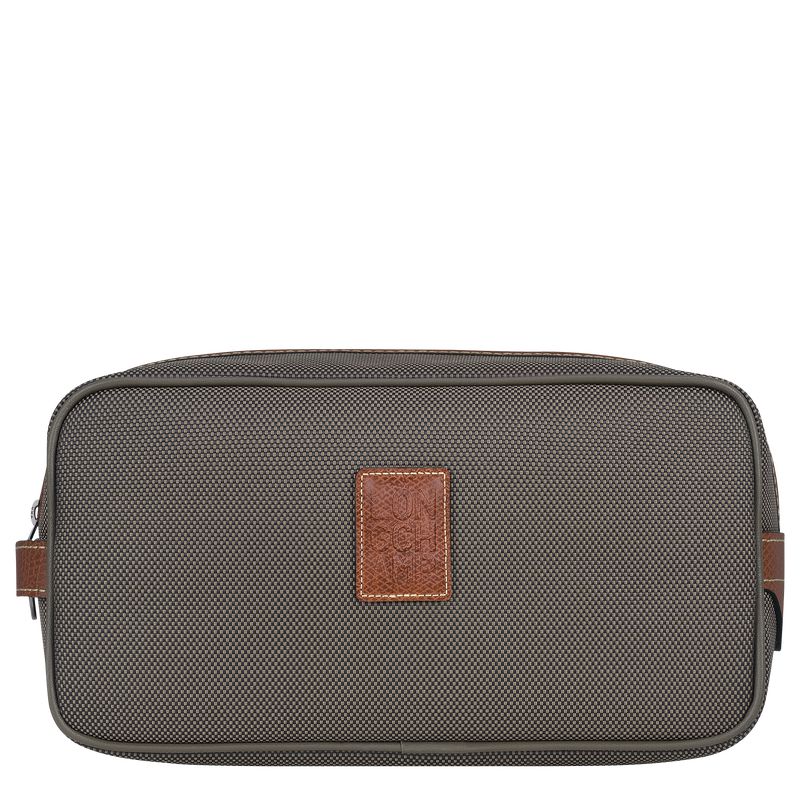 Men Longchamp Boxford Toiletry Bags Brown | Ireland-708ESDLKG