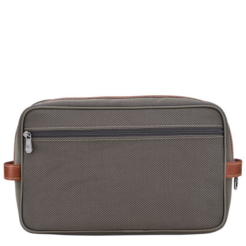 Men Longchamp Boxford Toiletry Bags Brown | Ireland-754KEPJXG