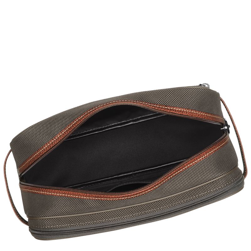 Men Longchamp Boxford Toiletry Bags Brown | Ireland-754KEPJXG