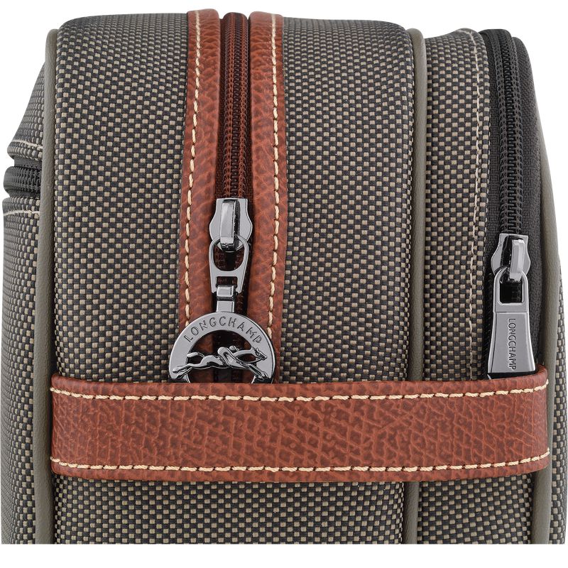 Men Longchamp Boxford Toiletry Bags Brown | Ireland-754KEPJXG