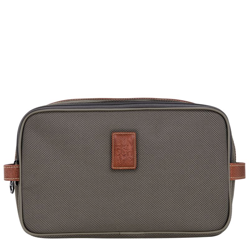 Men Longchamp Boxford Toiletry Bags Brown | Ireland-754KEPJXG
