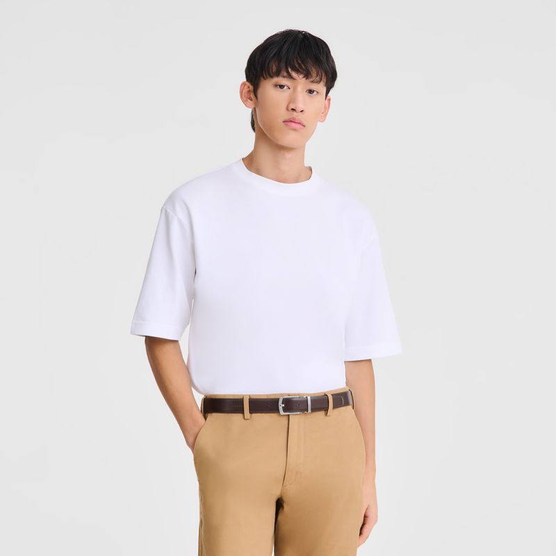 Men Longchamp Delta Box Belt Black / Beige | Ireland-942MGPLZH