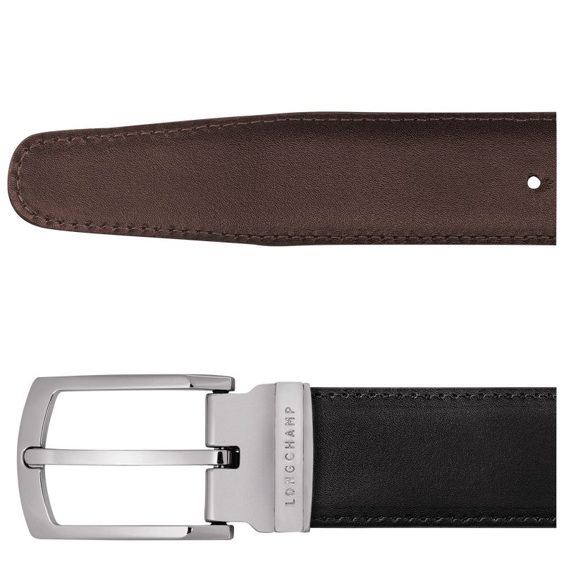 Men Longchamp Delta Box Belt Black / Beige | Ireland-942MGPLZH