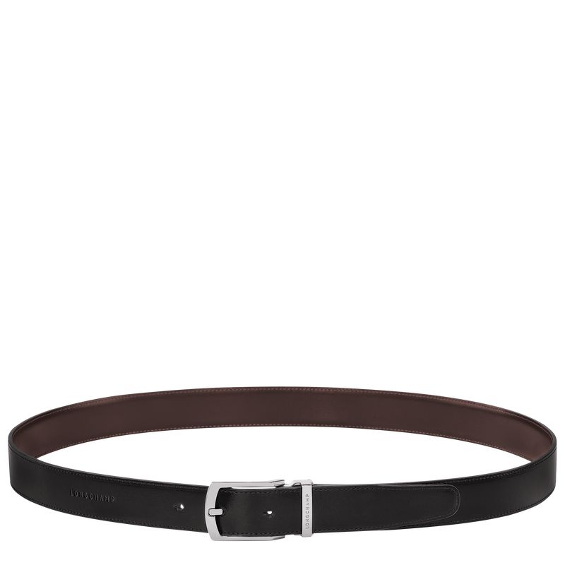 Men Longchamp Delta Box Belt Black / Beige | Ireland-942MGPLZH