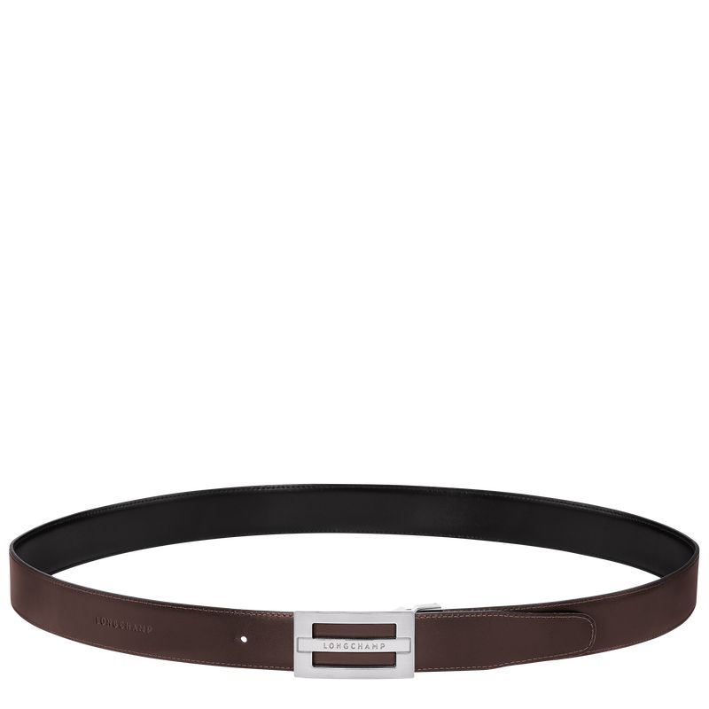 Men Longchamp Delta Box Belt Black / Beige | Ireland-413SHYEZT