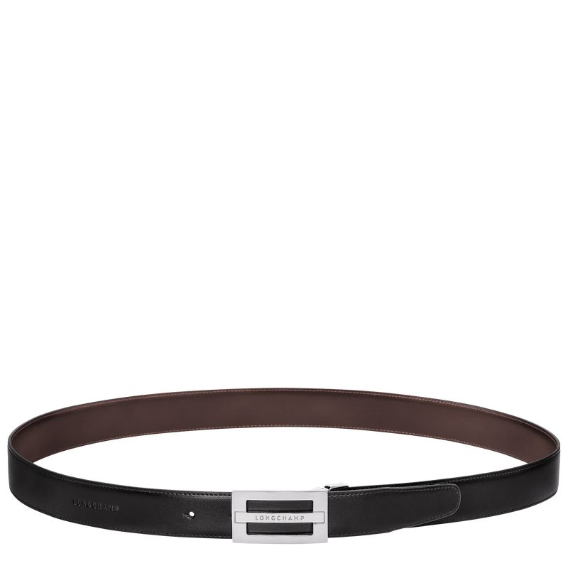 Men Longchamp Delta Box Belt Black / Beige | Ireland-413SHYEZT