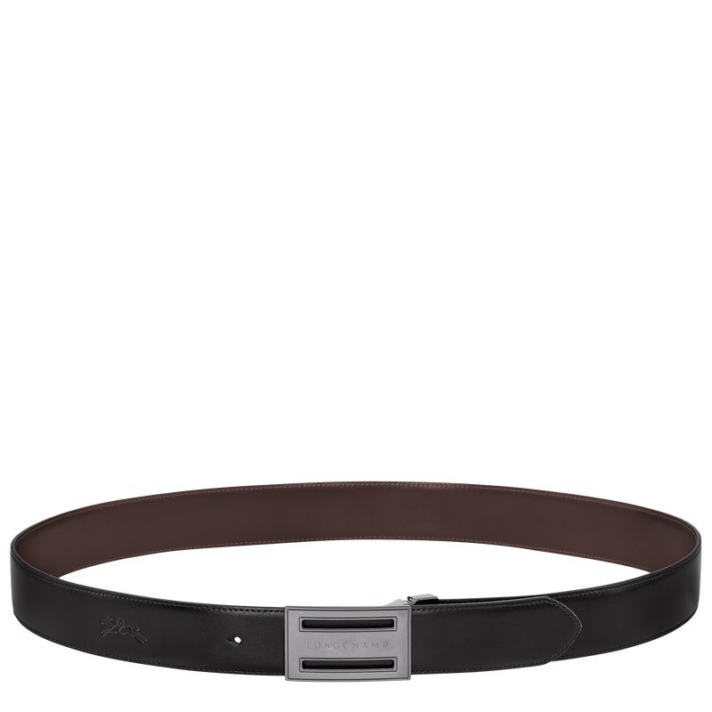 Men Longchamp Delta Box Belt Black / Beige | Ireland-529OGPTQR