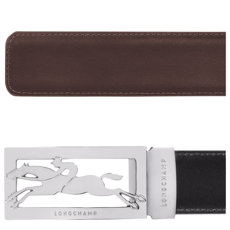 Men Longchamp Delta Box Belt Black / Beige | Ireland-235ZSYQNC