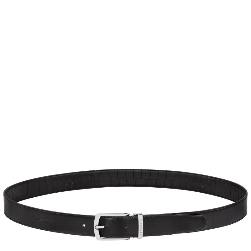 Men Longchamp Delta Box Belt Black | Ireland-928GBMTEX