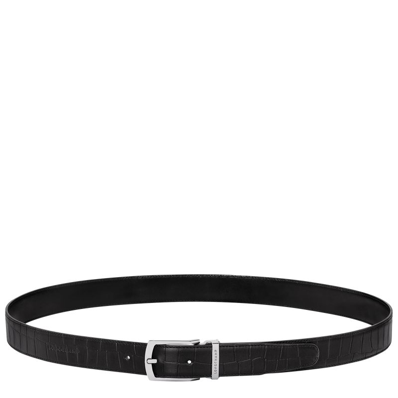 Men Longchamp Delta Box Belt Black | Ireland-928GBMTEX