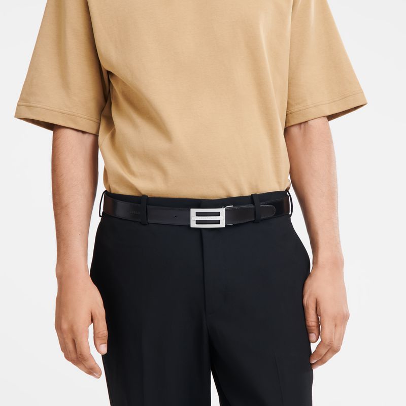 Men Longchamp Delta Box Belt Black | Ireland-543VMJCAP