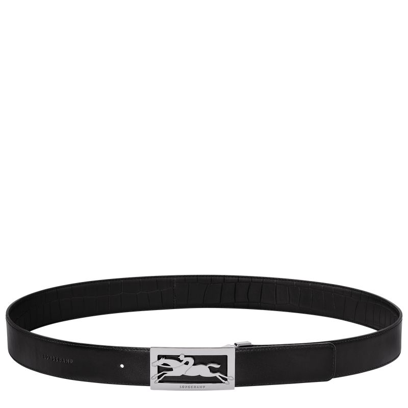 Men Longchamp Delta Box Belt Black | Ireland-165GXBFCP