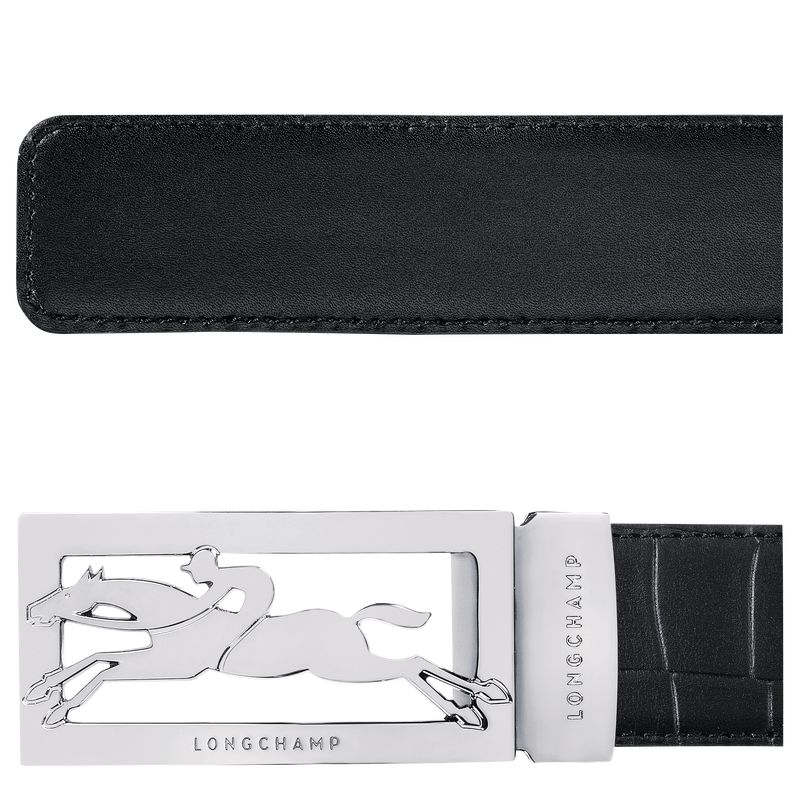 Men Longchamp Delta Box Belt Black | Ireland-165GXBFCP