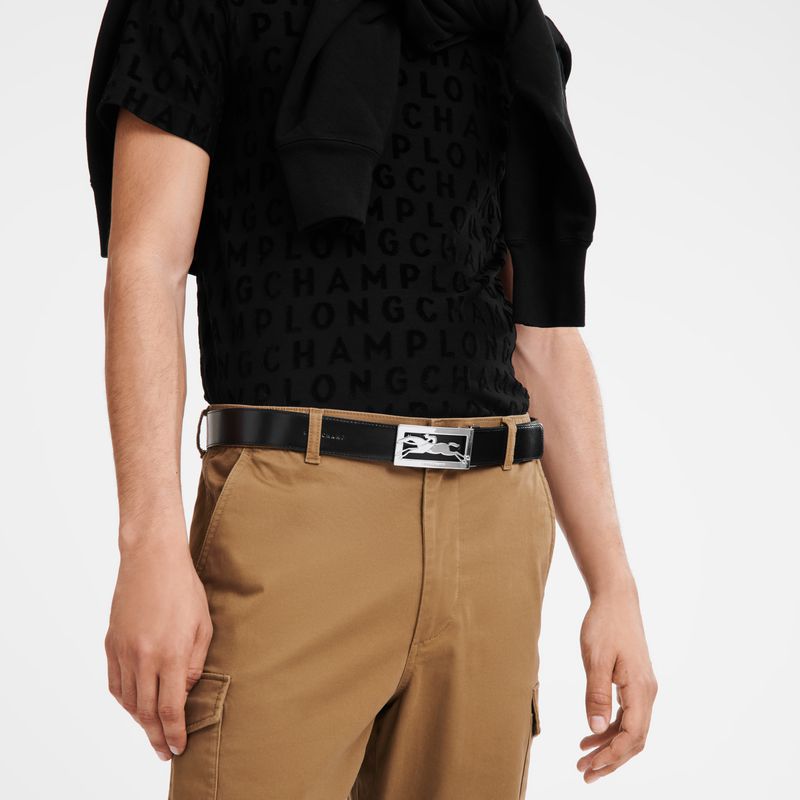 Men Longchamp Delta Box Belt Black | Ireland-165GXBFCP