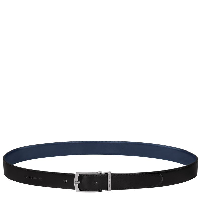 Men Longchamp Delta Box Belt Black / Navy | Ireland-907GBNOZT