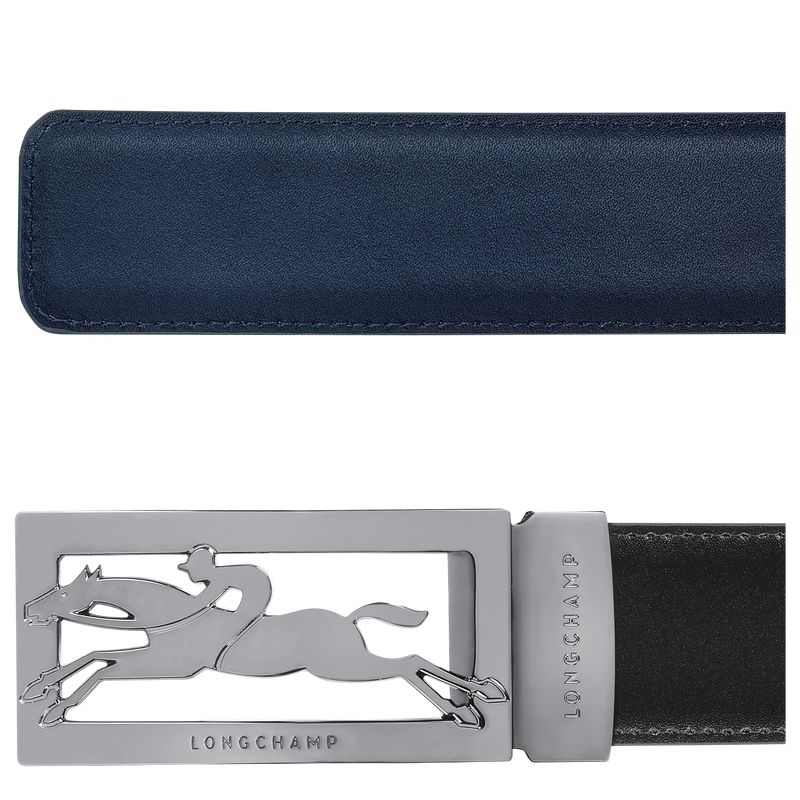 Men Longchamp Delta Box Belt Black / Navy | Ireland-854WESIHD