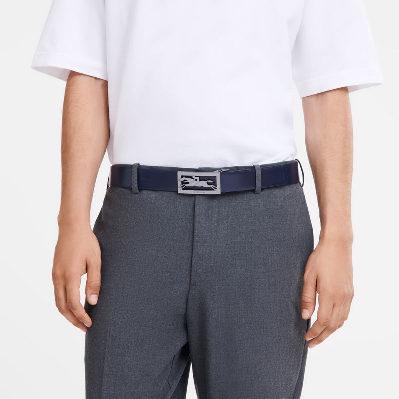 Men Longchamp Delta Box Belt Black / Navy | Ireland-854WESIHD