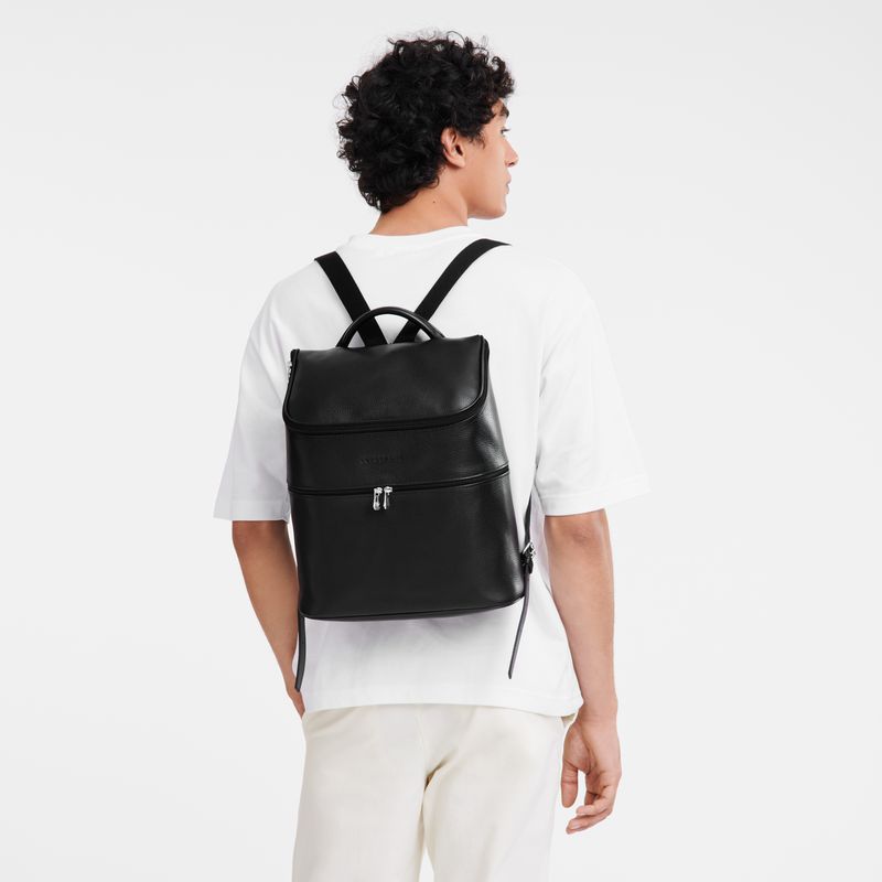 Men Longchamp Le Foulonné Backpack Black | Ireland-298AECSLR