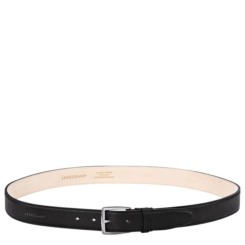 Men Longchamp Le Foulonné Belt Black | Ireland-972QZXICA