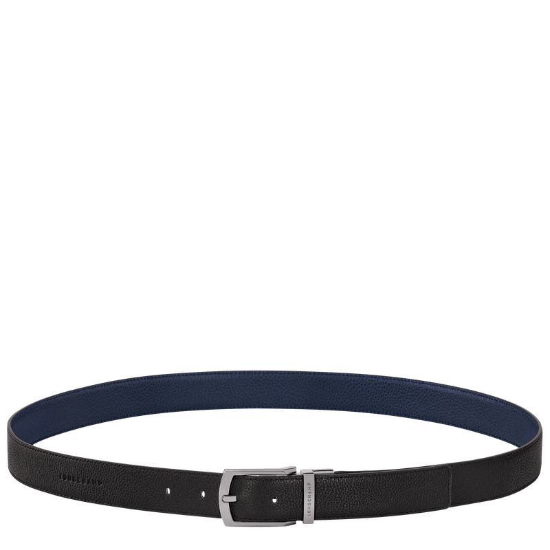 Men Longchamp Le Foulonné Belt Black / Navy | Ireland-243YRFBCN