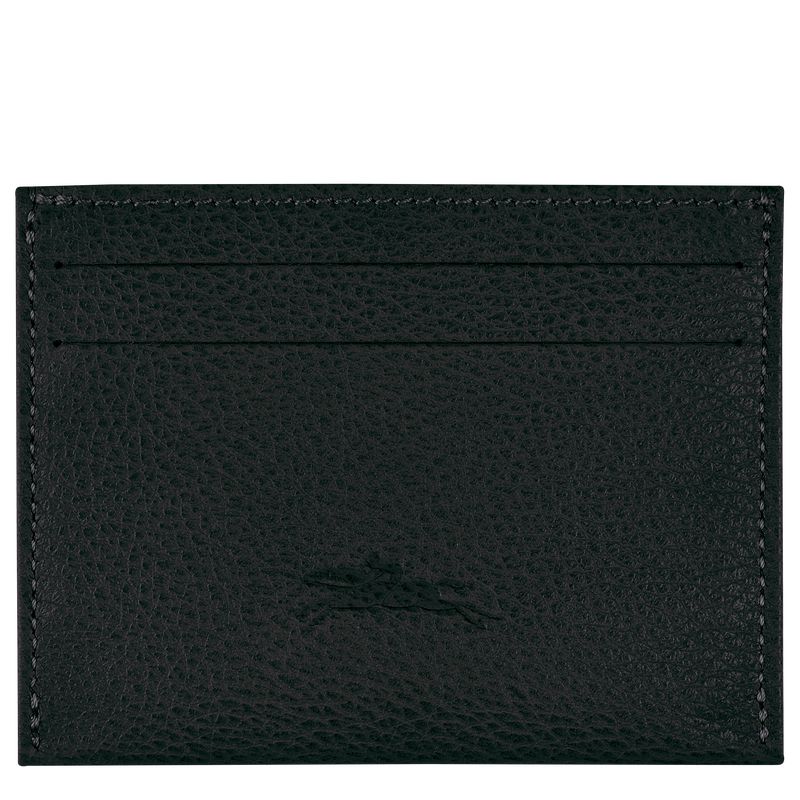 Men Longchamp Le Foulonné Card Holder Black | Ireland-092UMLQAH