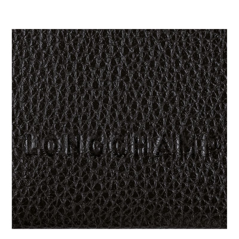 Men Longchamp Le Foulonné Card Holder Black | Ireland-092UMLQAH