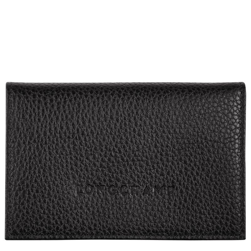 Men Longchamp Le Foulonné Card Holder Black | Ireland-389BLOTDV