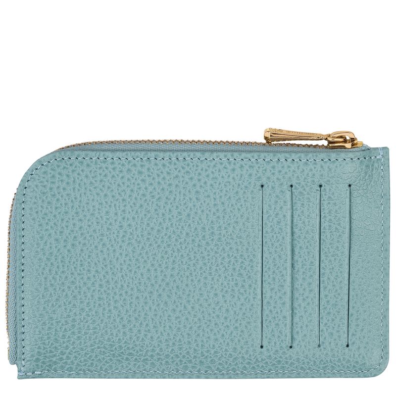 Men Longchamp Le Foulonné Card Holder Blue | Ireland-413JFMRBG