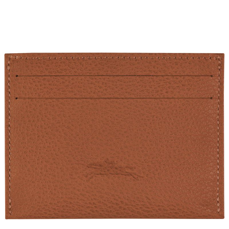 Men Longchamp Le Foulonné Card Holder Brown | Ireland-206LDATFG