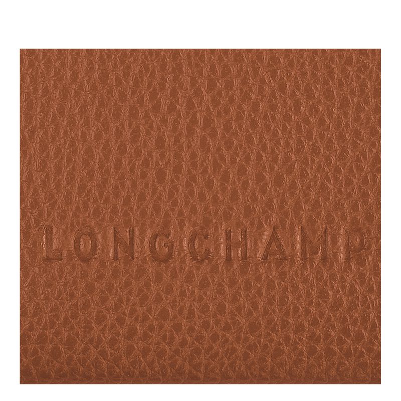Men Longchamp Le Foulonné Card Holder Brown | Ireland-206LDATFG