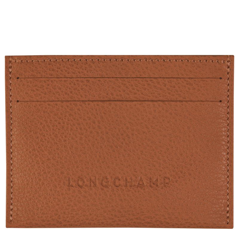 Men Longchamp Le Foulonné Card Holder Brown | Ireland-206LDATFG