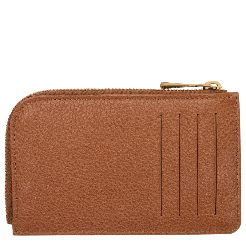 Men Longchamp Le Foulonné Card Holder Brown | Ireland-278KSCFYQ