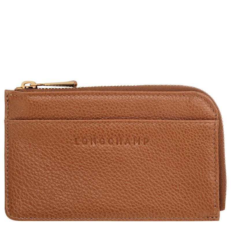 Men Longchamp Le Foulonné Card Holder Brown | Ireland-278KSCFYQ